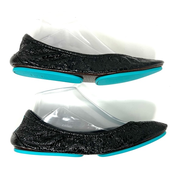 Tieks Black Patent Croc Embossed Ballet Flats Size 9 - Picture 6 of 8